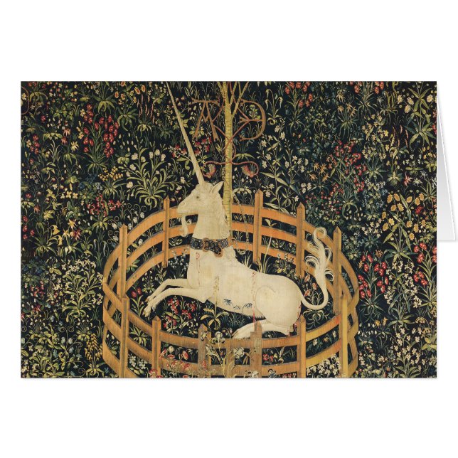 Cartão Unicorn Tapestries Tapeçaria Clássica (Frente Horizontal)