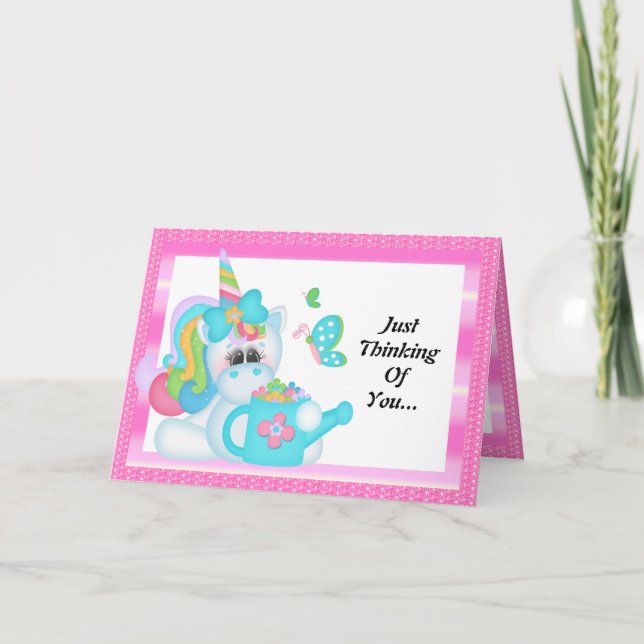 Cartão Unicorn Thinking Of You Greeting card (Frente)