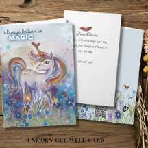 Unicórnio Aquarela Acredite na Magia Recupere-se L