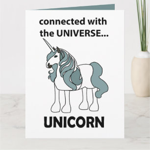 Cartão Unicórnio Conectado Com O Universo Unicórnio