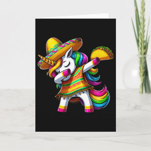 Cartão Unicórnio Dançando Cinco De Mayo Festa Mexicana