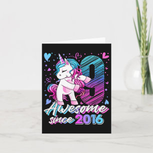 Cartão Unicórnio De 9 Anos Oferece Presentes Para Meninas