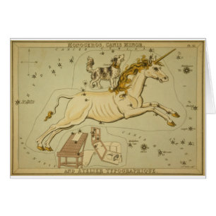 Cartão Unicórnio de Monoceros da astrologia da astronomi