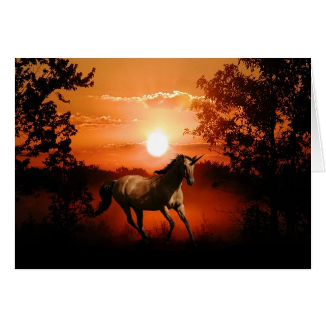 Cartão unicórnio sunrise (Frente Horizontal)