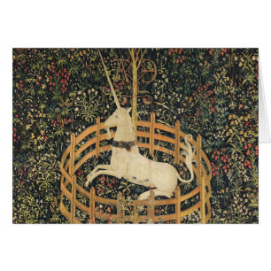 Cartão Unicórnio Tapestries Captivity Tapeçaria Medieval