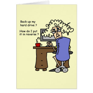 Cartão Unidade de duro para trás com Humor