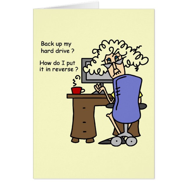 Cartão Unidade de duro para trás com Humor (Frente)