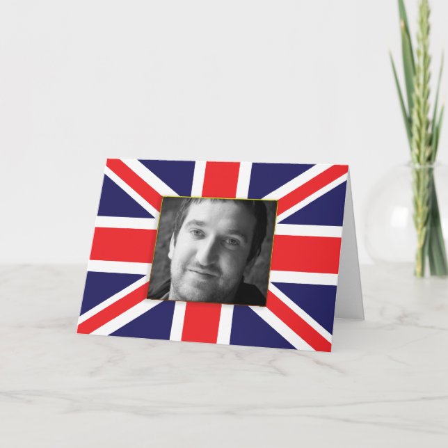 Cartão Union Jack Photo Birthday Card (Frente)