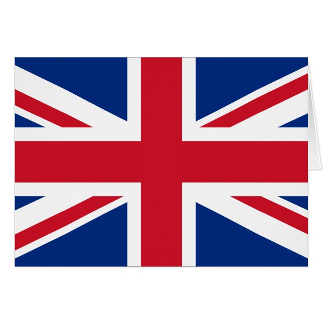 Cartão Union Jack Reino Unido (Frente Horizontal)