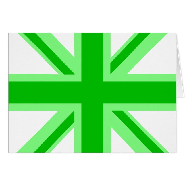 Cartão Union Jack verde (Frente Horizontal)