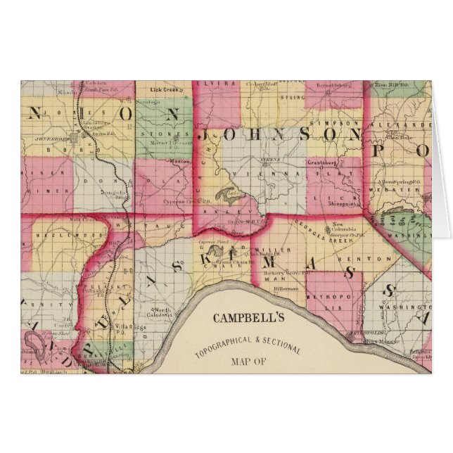 Cartão Union, Johnson, Alexander, Pulaski (Frente Horizontal)