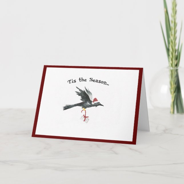 Cartão Unique holiday card with Raven (Frente)