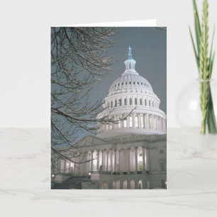 Cartão United States Capitol Building in Winter Dress
