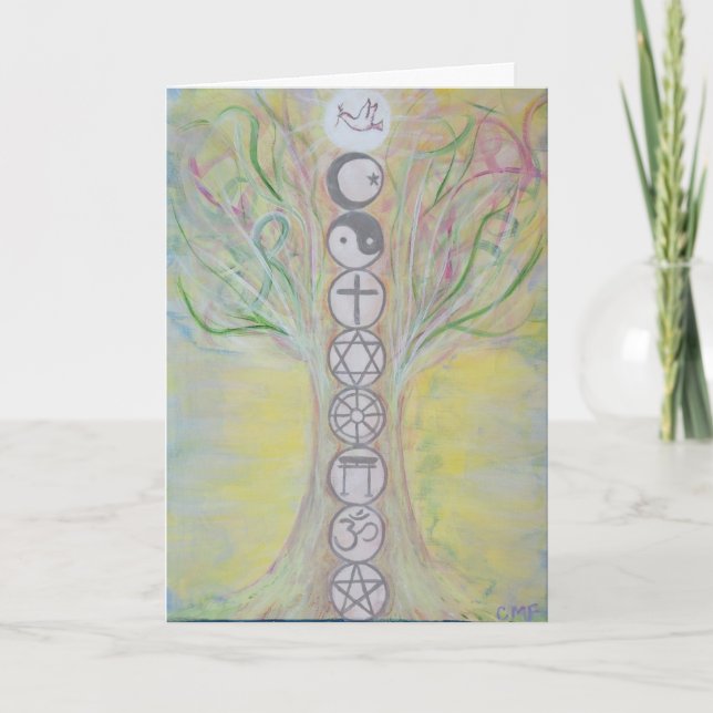Cartão Unity Tree Greeting Card - Love Knows the Way (Frente)