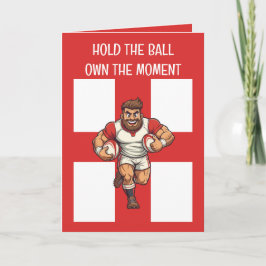 Cartão Unstoppable Charge Cartoon Rugby Power Run