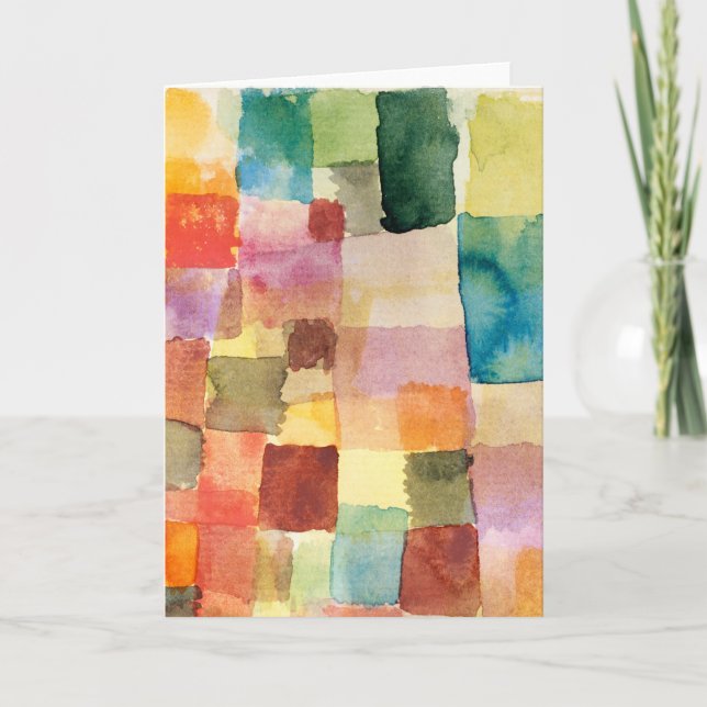 Cartão Untitled abstract watercolor squares - Paul Klee (Frente)