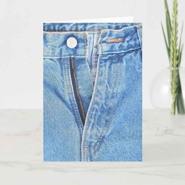 cartão unzipped de jeans (Frente)