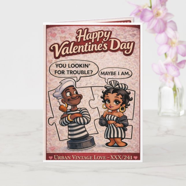 Cartão Urban Vintage Love Funny Valentine's Day Card  (Orquídea)