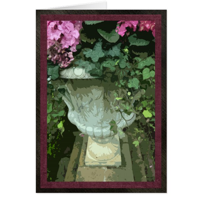 Cartão Urna com hydrangeas, cartão, 5" x7", vazio (Frente)