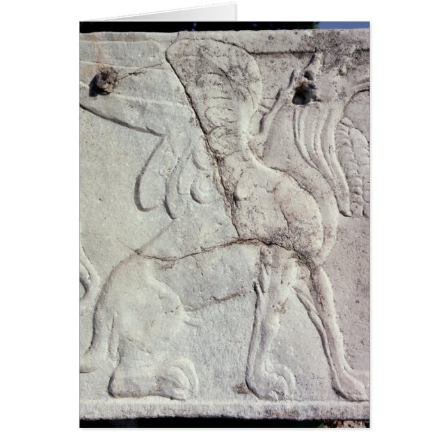 Cartão Urna fúnebre com alivio cinzelado de um grifo (Frente)