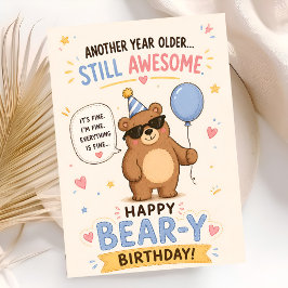Cartão Ursa de Aniversário Selvagem