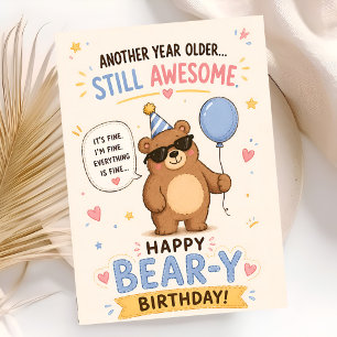 Cartão Ursa de Aniversário Selvagem