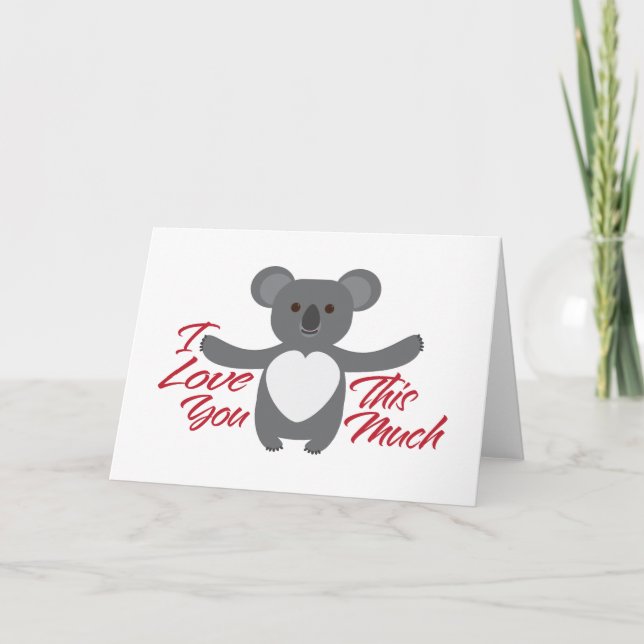 Cartão Ursa Koala Eu Amo Você Tanto Assim (Frente)