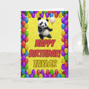 Cartão Ursa Panda Fofa Saudação Feliz Aniversário