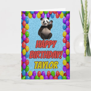 Cartão Ursa Panda Fofa Saudação Feliz Aniversário