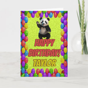 Cartão Ursa Panda Fofa Saudação Feliz Aniversário