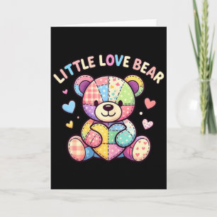 Cartão Ursa Pequena do Amor Adorável Remendo Teddy Costur