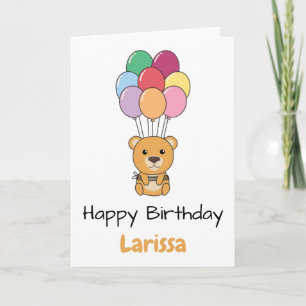 Cartão Urso Amarelo Voa Com Balões Coloridos