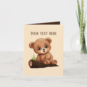 Cartão Urso bebê bonito adiciona texto para qualquer prop