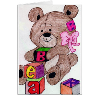 Cartão urso com blocos