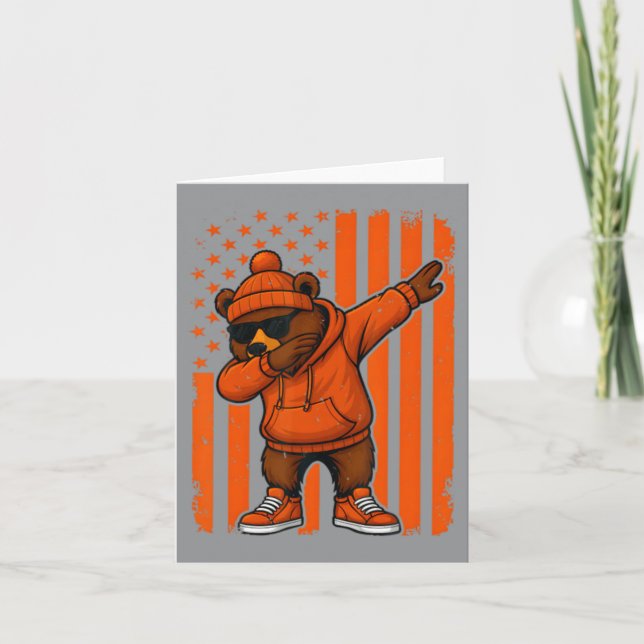 Cartão Urso Dabbing Para (Frente)