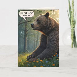 Cartão Urso De Aniversário Engraçado Na Floresta De Verão