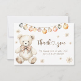 Cartão Urso de inverno bebê está frio lá fora obrigado 