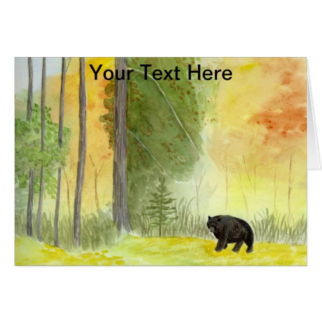 Cartão Urso de outono (Frente Horizontal)