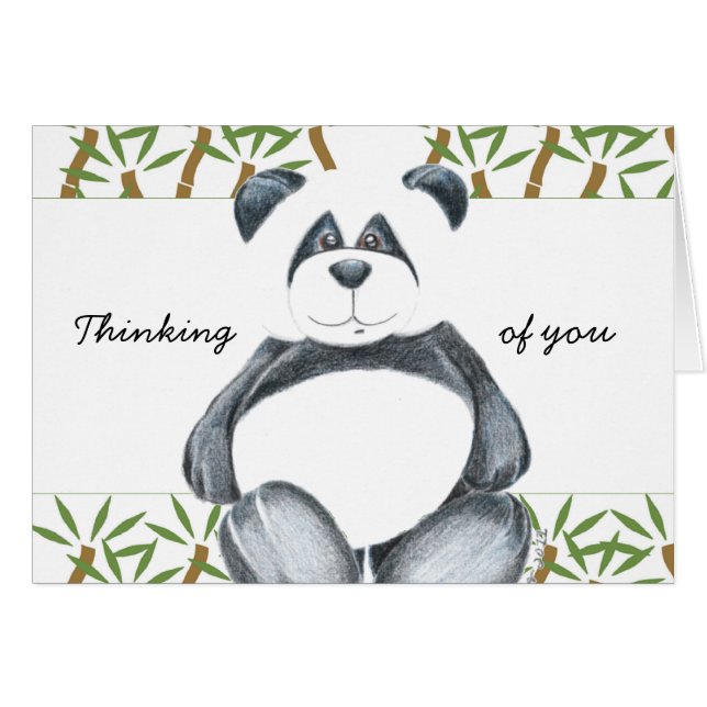 Cartão Urso de panda bonito (Frente Horizontal)