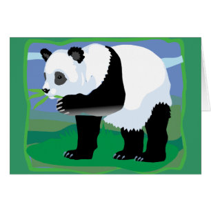 Cartão Urso de panda da selva
