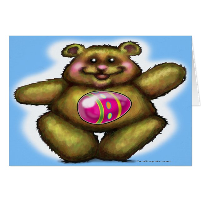 Cartão Urso de páscoa (Frente Horizontal)