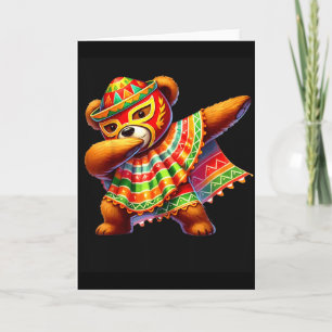 Cartão Urso de pelúcia Dabbing Lucha Libre Cinco De Mayo