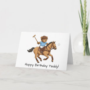 Cartão Urso de pelúcia personalizado de aniversário feliz