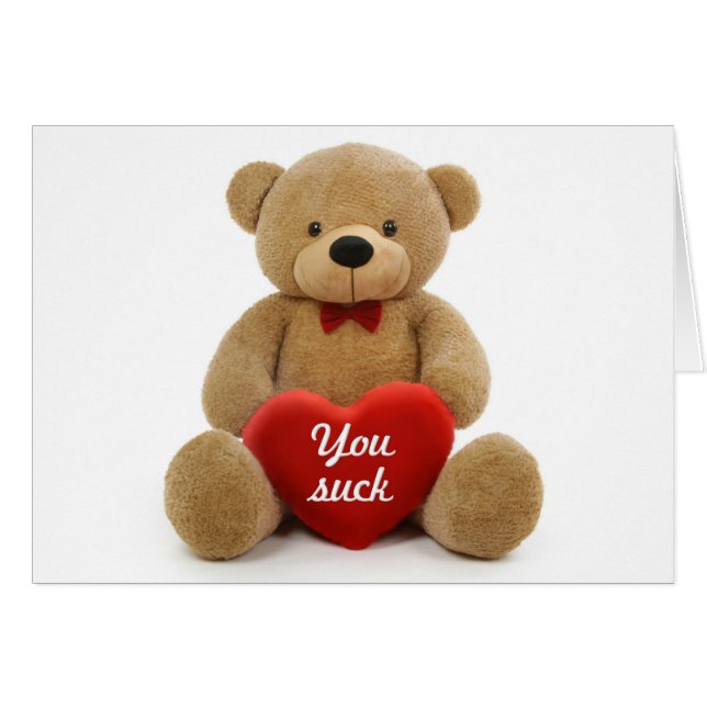 Cartão Urso de pelúcia "Suck" (Frente Horizontal)