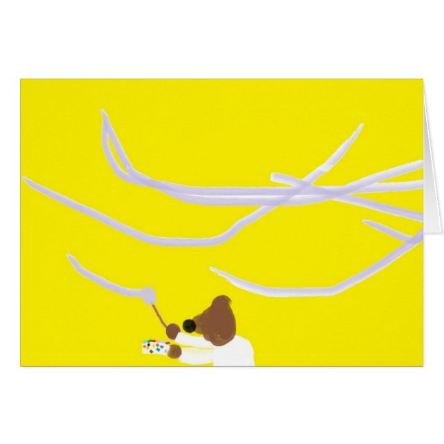 Cartão Urso de pintura (Frente Horizontal)