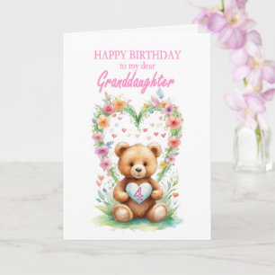 Cartão Urso De Teddy, 4 Anos De Idade