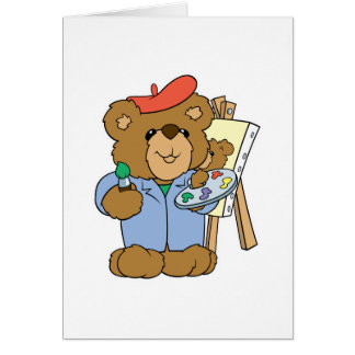 Cartão Urso de Teddy Artista Bonito