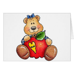 Cartão Urso de ursinho com Apple