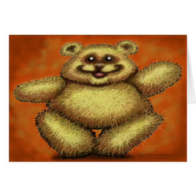 Cartão Urso do felpudo (Frente Horizontal)