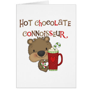 Cartão Urso do menino do perito do chocolate quente